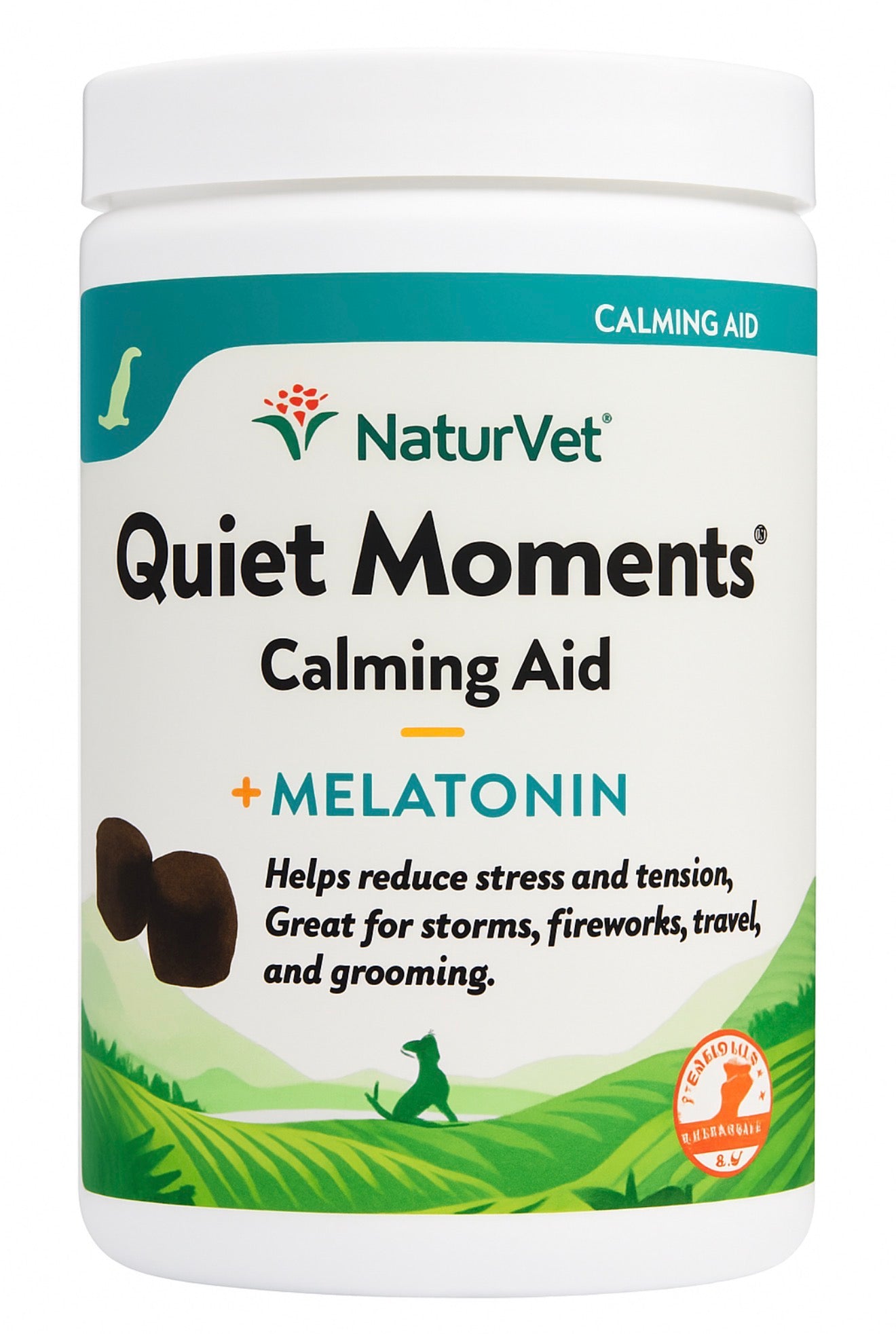 NaturVet Quiet Moments Calming Aid Soft Chews for Dogs - Melatonin Supplement (70 Count)