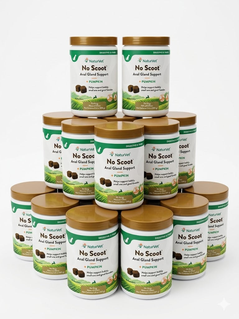 NaturVet No Scoot Plus Soft Chews - Digestive Support for Dogs (120 Count)